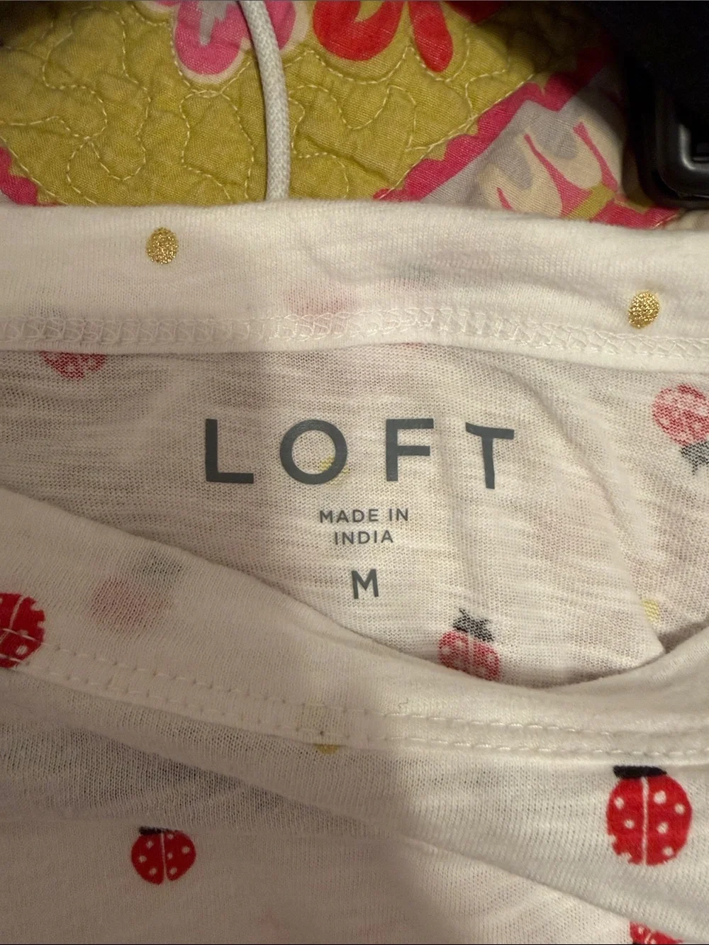 LOFT White Tee with Red Ladybug Motif - Picture 3 of 4